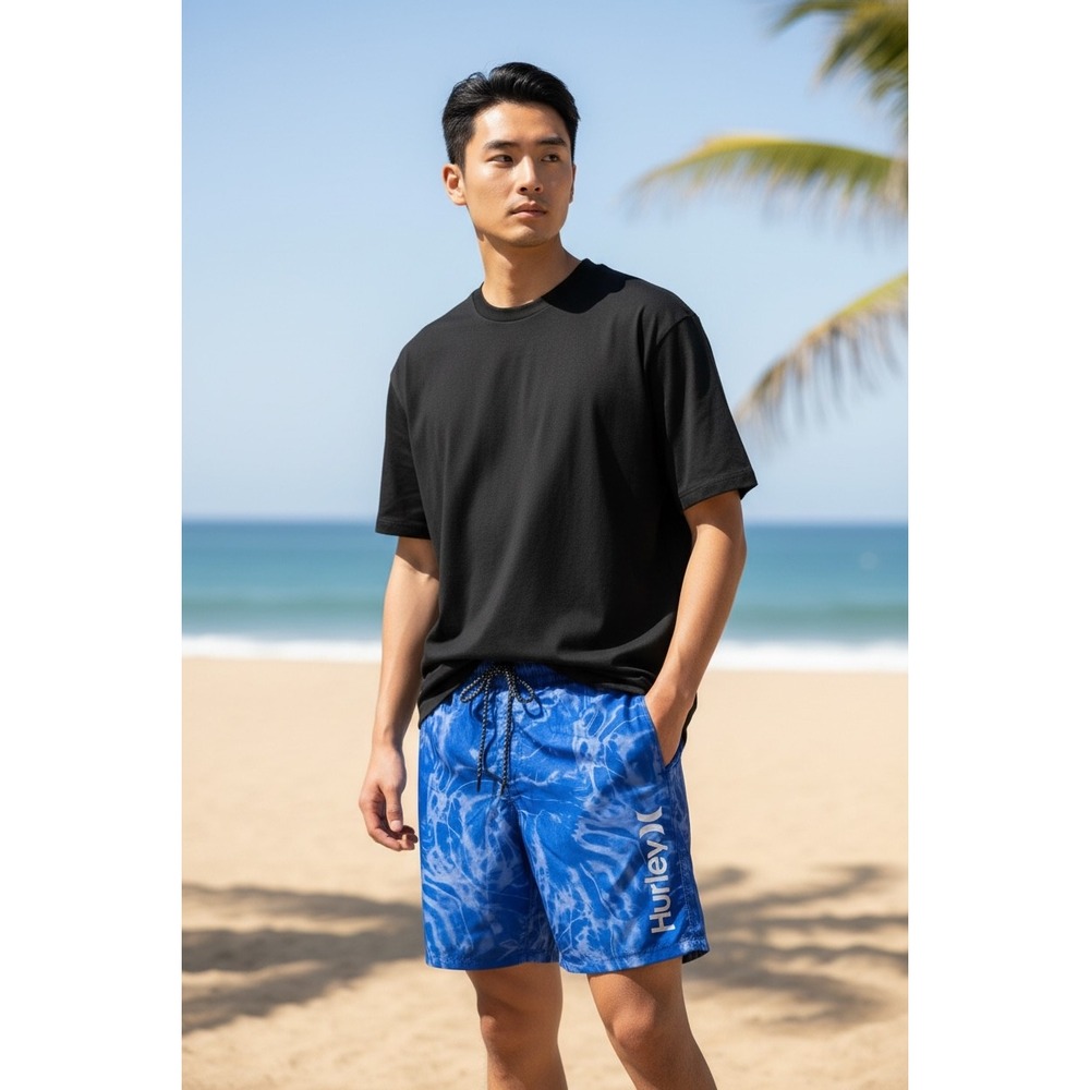 Hurley‎ Tie Dye Swim Trunks Shorts Blue Mens Large